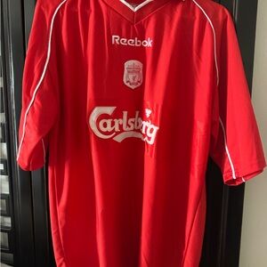 Reebok Red Liverpool Soccer Jersey with White Accents